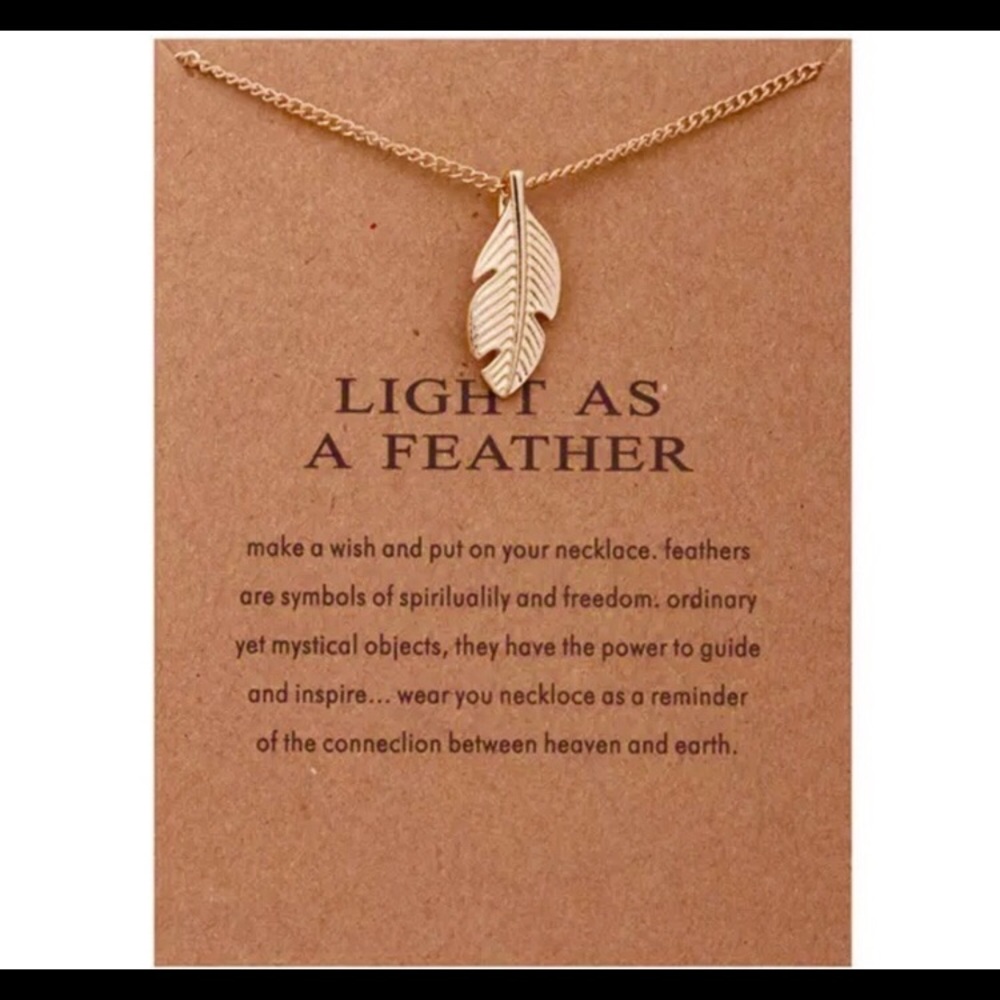 Golden Light as a Feather Necklace